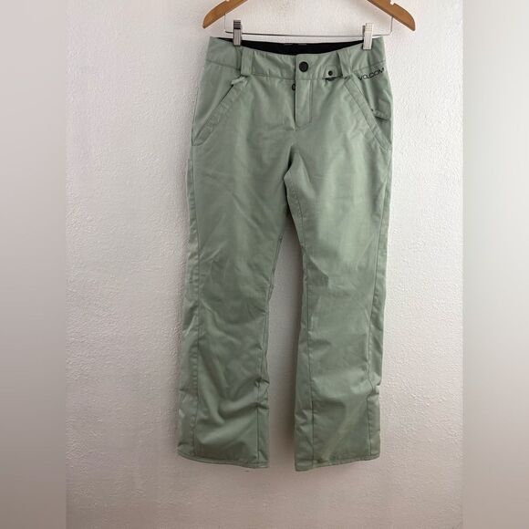 Volcom Frochickie Insulated Snowboard light green women’s Pants size XS - Picture 2 of 13
